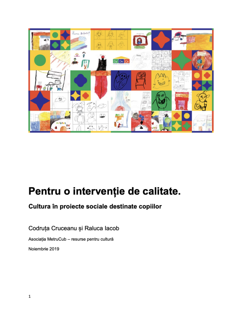 Cultura în proiecte sociale destinate copiilor – coperta